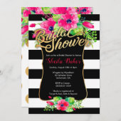 Einladung zur Brautdusche - Blütenstreifen (Vorne/Hinten)