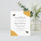 Einladung zur Brautdusche "Budget Bridal to Bee Br (Stehend Vorderseite)