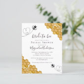 Einladung zur Brautdusche "Budget Bridal to Bee Br (Stehend Vorderseite)