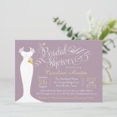 Einladung zur Brautdusche, elegantes Brautkleid (Stehend Vorderseite)