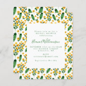 Einladung zur Brautdusche - Gelbe Blume (Vorne/Hinten)