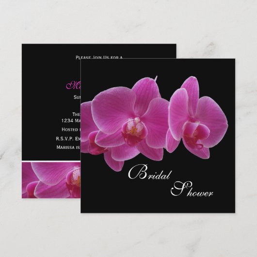 Einladung zur Brautdusche — Orchideen (Vorne/Hinten)