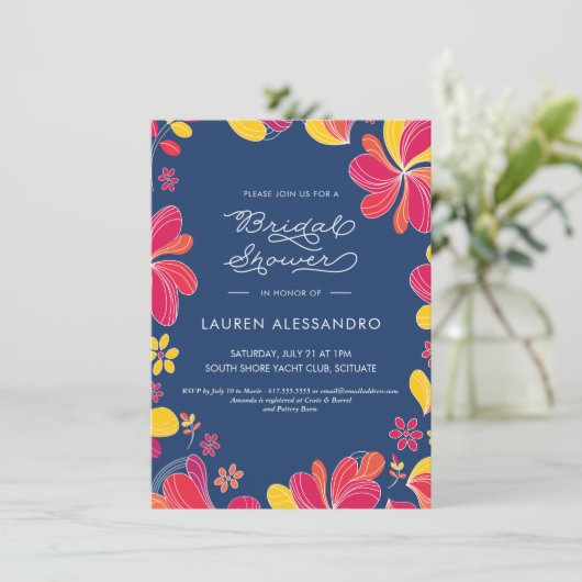 Einladung zur Brautdusche, Tropical, Hawaiian, Lua (Stehend Vorderseite)