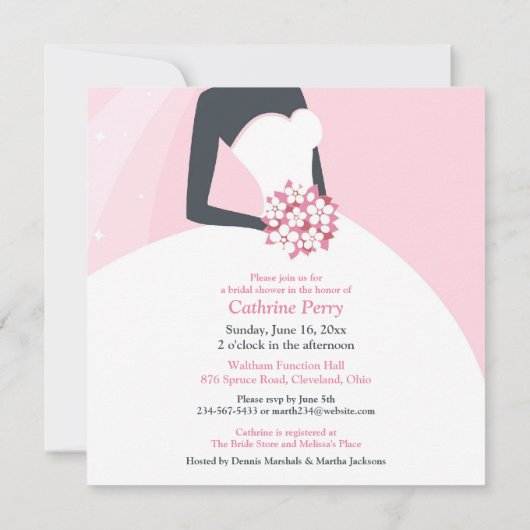 Einladung zur Brautparty-Flachkarte (Rückseite)