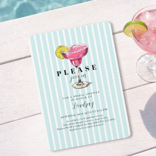 Einladung zur Bridal Shower Party mit Blue Stripe