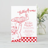 Einladung zur Bridal Shower von That’s Amore Pizza (Stehend Vorderseite)