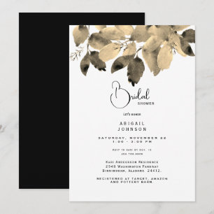 Einladung zur Bridaldusche aus Schwarz und Gold Fo