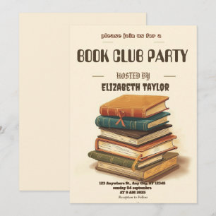 Einladung zur Buchclub-Party – Gemütliche Lesernac