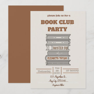 Einladung zur Buchclub-Party – Gemütliche Lesernac