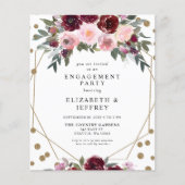 Einladung zur "Budget Burgundy Gold Engagement Par (Vorderseite)