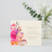 Einladung zur "Budget Pink Gold Floral Engagement  (Stehend Vorderseite)