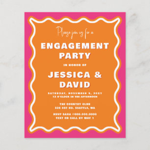 Einladung zur "Budget Pink Orange Engagement Party