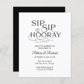 Einladung zur "Budget Sip Hooray Engagement Party" (Vorne/Hinten)