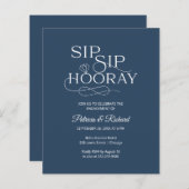 Einladung zur "Budget Sip Hooray Engagement Party" (Vorne/Hinten)