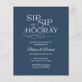 Einladung zur "Budget Sip Hooray Engagement Party" (Vorderseite)