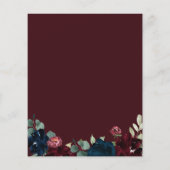 Einladung zur Budgetnavy & Burgundy Baby Dusche (Rückseite)