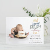 Einladung zur Bunny Birthday Party Foto (Stehend Vorderseite)