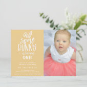 Einladung zur Bunny Birthday Party Foto (Stehend Vorderseite)