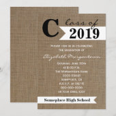Einladung zur Burlap Graduation Party (Vorne/Hinten)