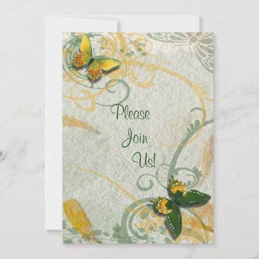 Einladung zur Butterfly-Hochzeit (Vorderseite)