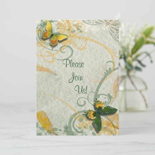Einladung zur Butterfly-Hochzeit (Stehend Vorderseite)