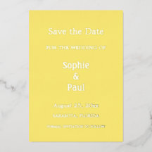 Einladung zur Buttergelben Save the Date Foil