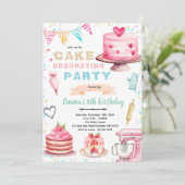 Einladung zur Cake-Decorating-Party (Stehend Vorderseite)