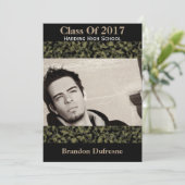 Einladung zur Camouflage & Black Graduation Party (Stehend Vorderseite)