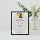 Einladung zur Cat & Owl Halloween-Engagement-Party (Stehend Vorderseite)