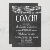 Einladung zur Chalkboard Coach Graduation Party (Vorne/Hinten)