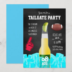 Einladung zur Chalkboard-Football-Tailgate-Party