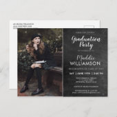 Einladung zur Chalkboard Foto Graduation Party Postkarte (Vorne/Hinten)