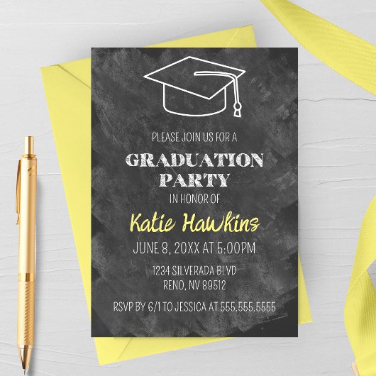 Einladung zur Chalkboard Graduation Party