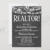 Einladung zur Chalkboard Realtor Graduation Party (Vorderseite)
