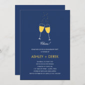 Einladung zur "Champagne Toast Engagement Party" (Vorne/Hinten)