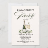 Einladung zur Champagner-Engagement-Partei (Vorderseite)