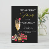 Einladung zur Champagner-Engagement-Partei (Stehend Vorderseite)