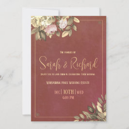 Einladung zur Charcoal Black & Gold Hochzeit