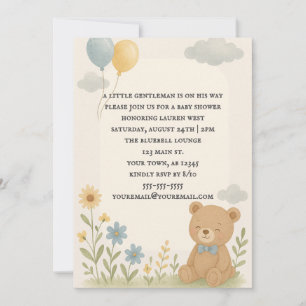 Einladung zur charmanten Baby-Party mit Bärchen