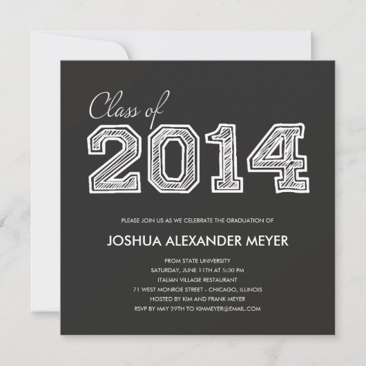 Einladung zur Charming Sketch Graduation Party (Vorderseite)
