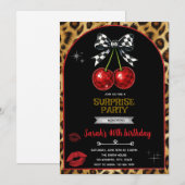 Einladung zur Cherry Leopard-Party (Vorne/Hinten)
