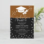 Einladung zur Chic Calligraphy Graduation Party (Stehend Vorderseite)