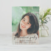 Einladung zur Chic Foto Graduierungsparty (Stehend Vorderseite)