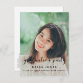 Einladung zur Chic Foto Graduierungsparty Postkarte (Vorne/Hinten)