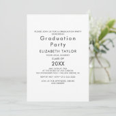 Einladung zur Chic Typografy Graduation Party (Stehend Vorderseite)