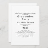 Einladung zur Chic Typografy Graduation Party (Vorne/Hinten)