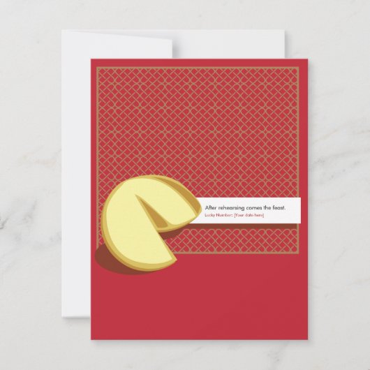 Einladung zur chinesischen Probe für Glückskekse (Vorderseite)