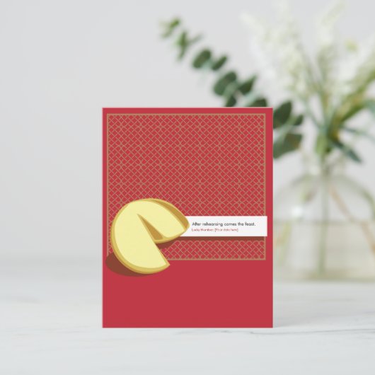 Einladung zur chinesischen Probe für Glückskekse (Stehend Vorderseite)