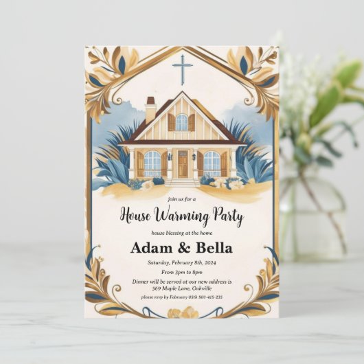 Einladung zur christlichen Haushaltserwärmung (Stehend Vorderseite)