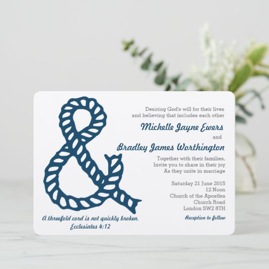 Einladung zur Christlichen Hochzeit (Stehend Vorderseite)